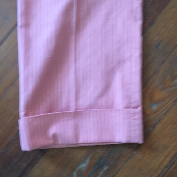 Ann Taylor Peach pin striped culottes with cuffs - Picture 3 of 10